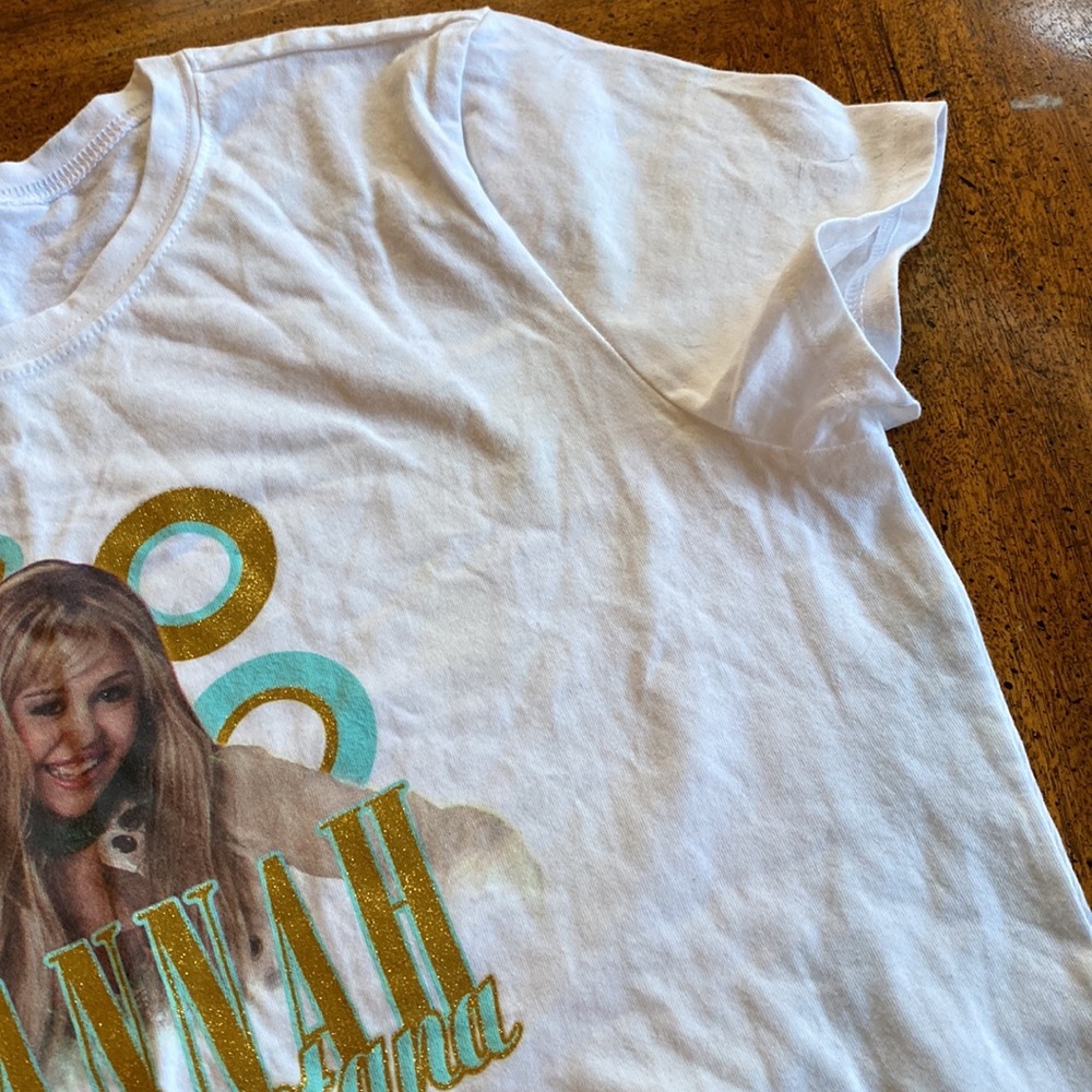Limited Too white 100% cotton NWT graphic Hannah Montana tshirt size 20 - Picture 6 of 11